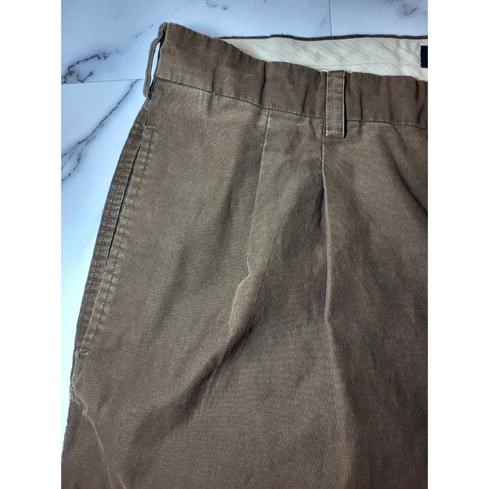 Banana Republic Smithfield Pleated Thin‎ Wale Corduroy Pant Olive Green/Brown 40